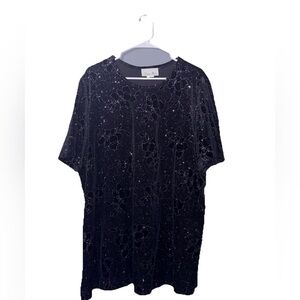 Brody Myles Black Floral Stretch Top – Short Sleeve